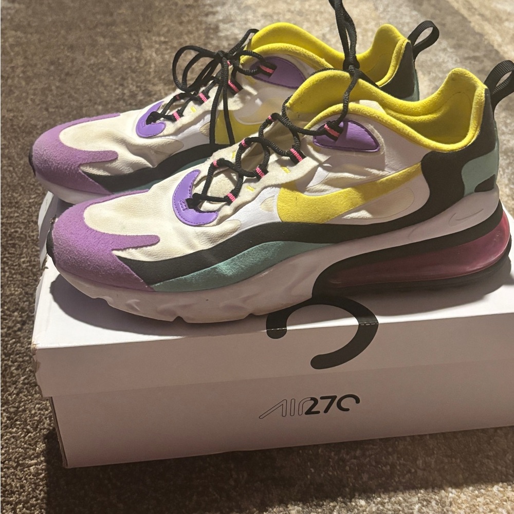Nike Air Max 270 React - Purple, Yellow, Black
